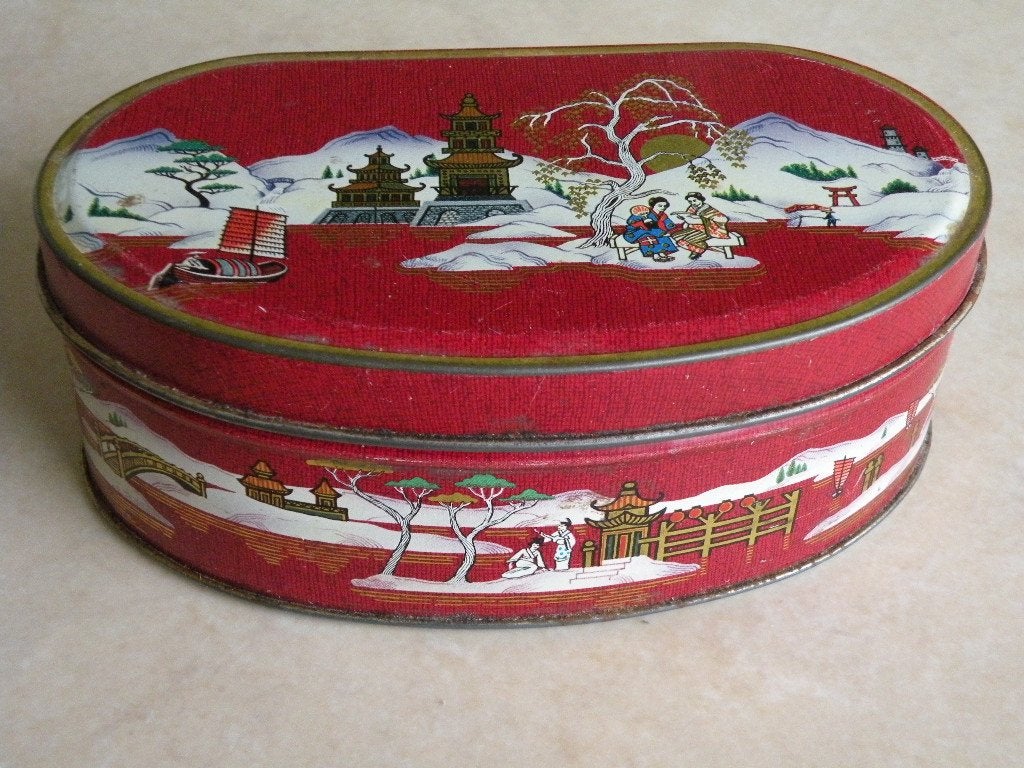 Blik, theeblik, antiek., Ophalen of Verzenden, Zo goed als nieuw, Overige