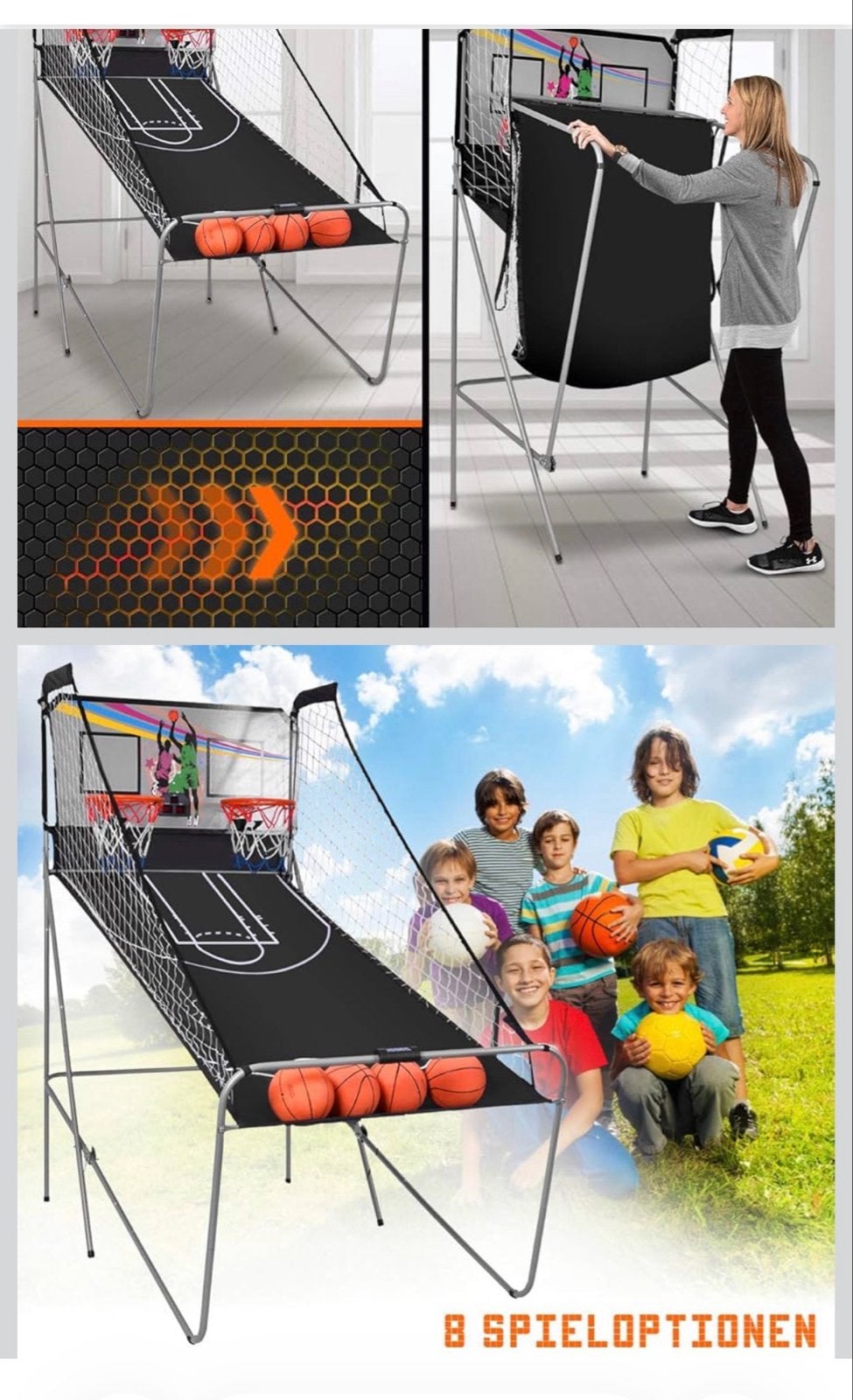Basketbal Arcade Spel - Dubbele Hoepel met Geluid, Ophalen, Zo goed als nieuw