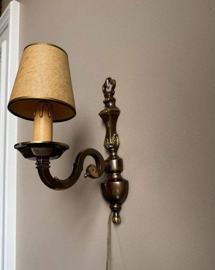 Klassieke bronzen wandlamp, Antiek en Kunst, Ophalen of Verzenden