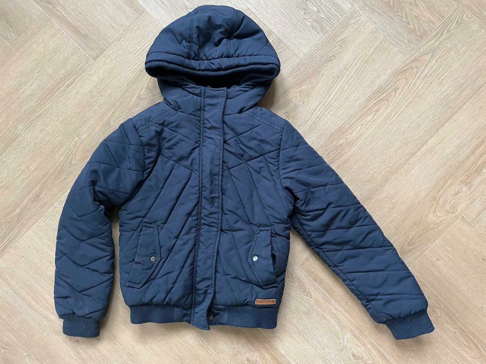 Tumble ‘n Dry Donkerblauwe winterjas maat 140, Verzenden, Zo goed als nieuw, Jongen of Meisje, Jas