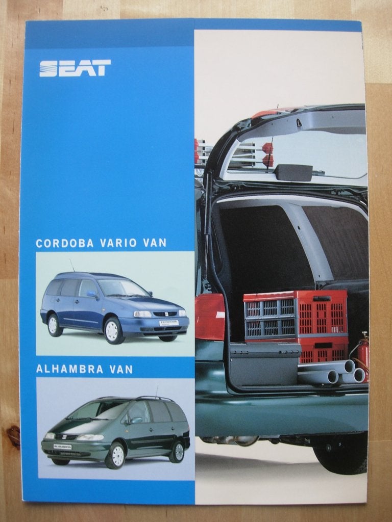 Seat Cordoba Vario & Alhambra Van Brochure 1998, Seat, Ophalen of Verzenden, Zo goed als nieuw, Overige merken