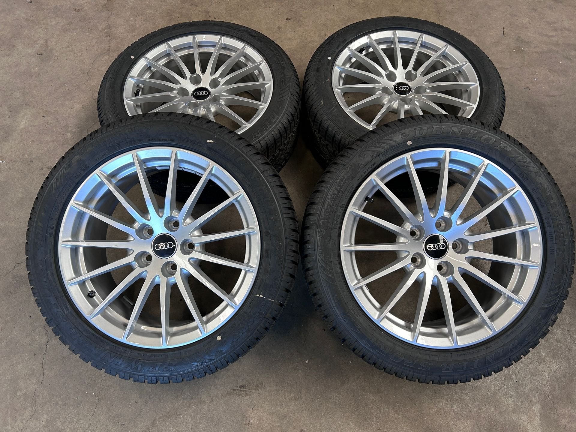 17 inch originele velgen + winterbanden Audi A5, Gebruikt, -, -, Banden en Velgen