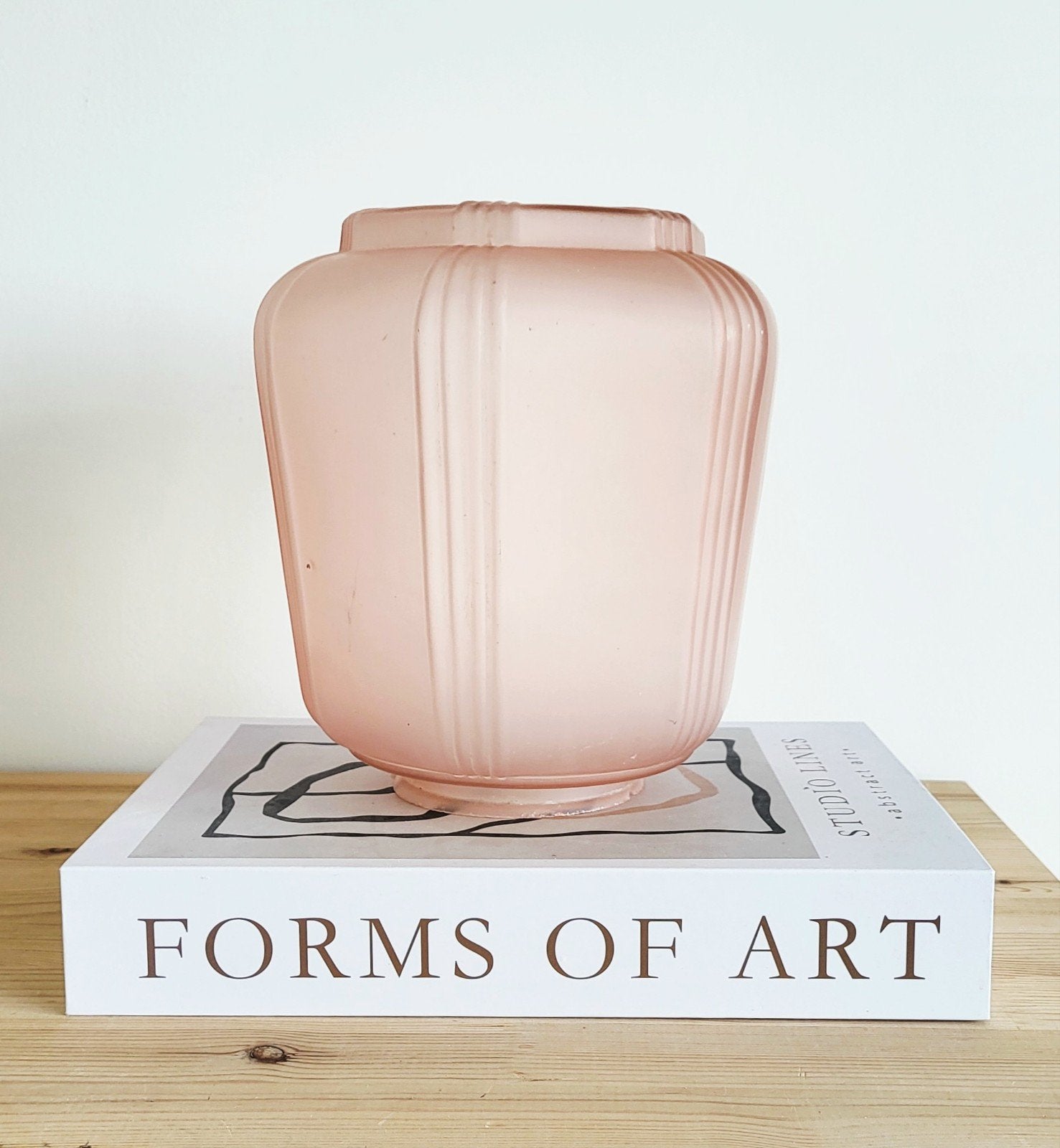 Prachtige grote vintage artdeco roze melkglas lampenbol!, Ophalen of Verzenden