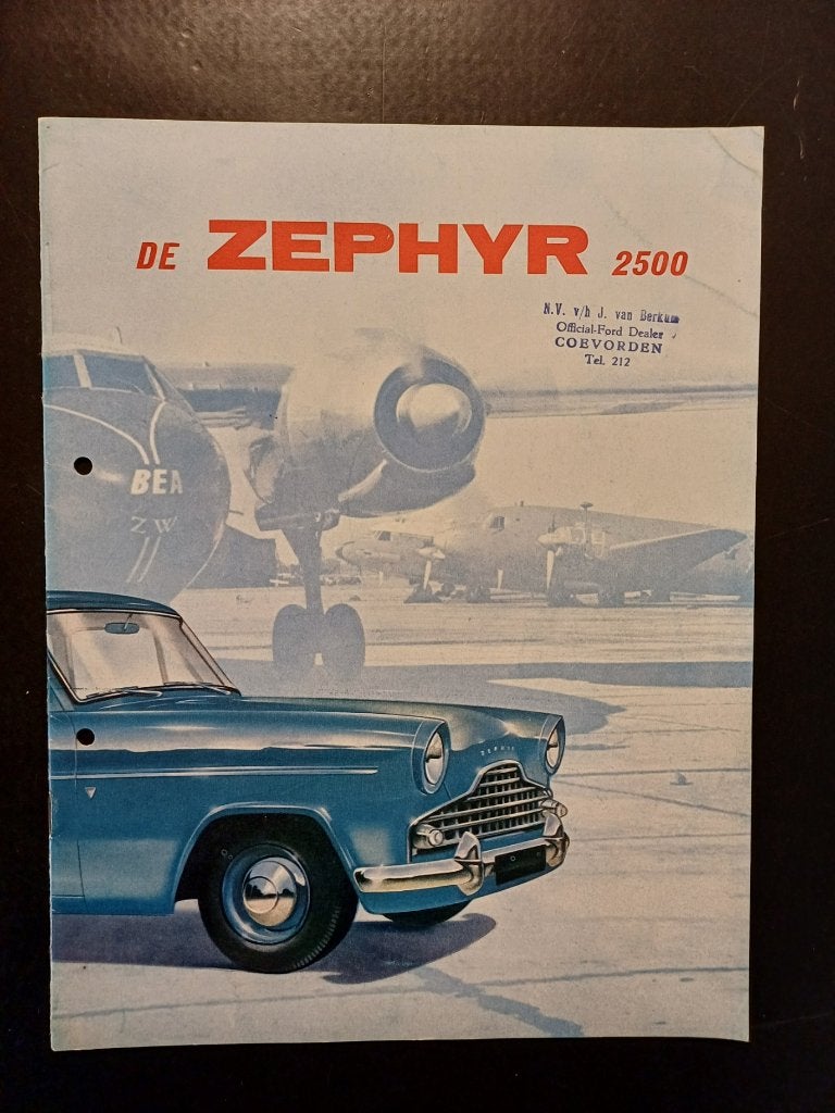 Ford ZEPHYR 2500 brochure folder origineel NL, Verzenden, Gelezen, Ford