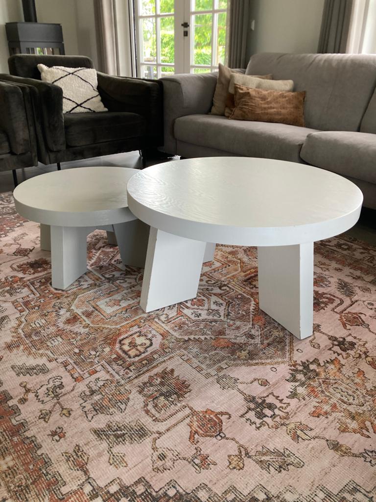 Keijser & Co salontafels - eiken, Ophalen, Gebruikt, Rond, 50 tot 100 cm