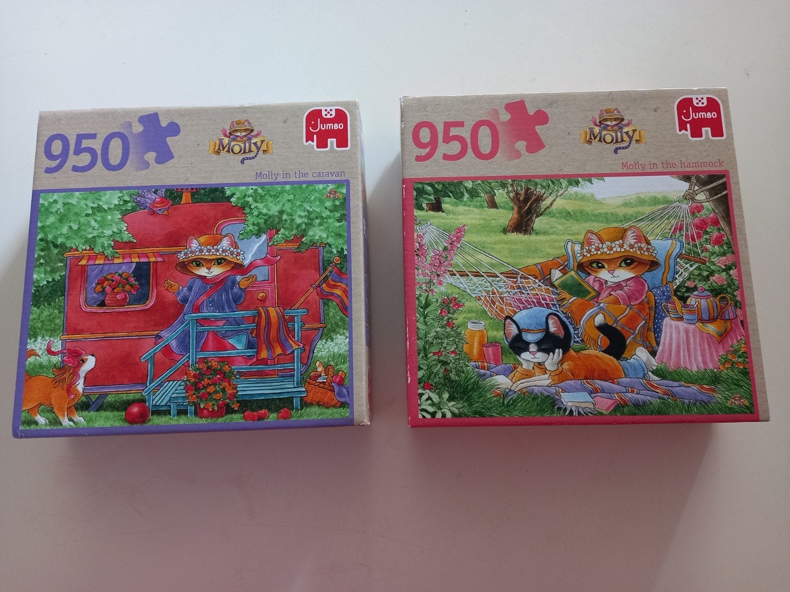 Jumbo Molly Puzzels - 950 stukjes - kattenpuzzel, Ophalen of Verzenden, Zo goed als nieuw