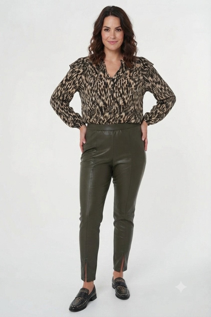 MS mode leren broek maat 40 - nieuw staat, Kleding | Dames, Maat 38/40 (M), Zwart, Ophalen of Verzenden, Zo goed als nieuw
