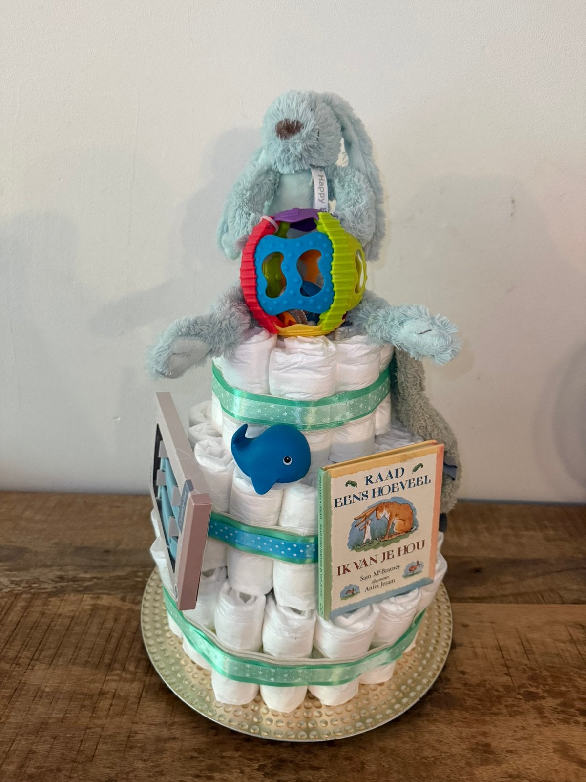 Luiertaart XL, met veel leuke cadeautjes, Ophalen, Nieuw, Kraamcadeau