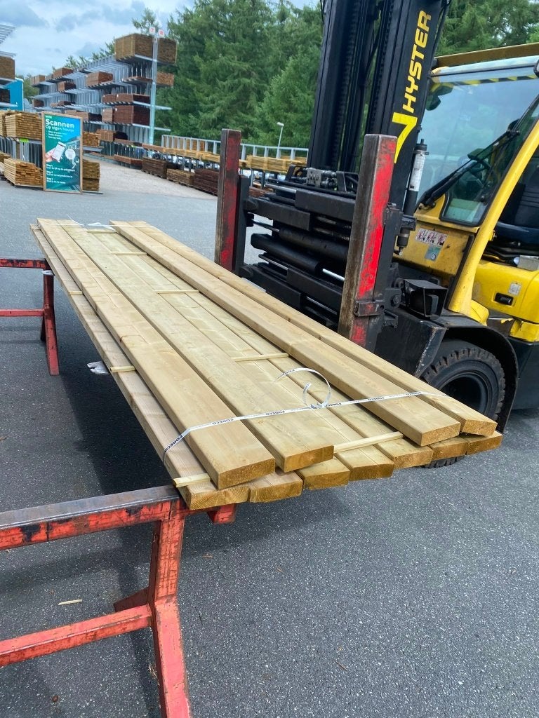 geschaafde balken 44x145mm 390cm nr. 743, Ophalen, Zo goed als nieuw, 250 cm of meer, Balken