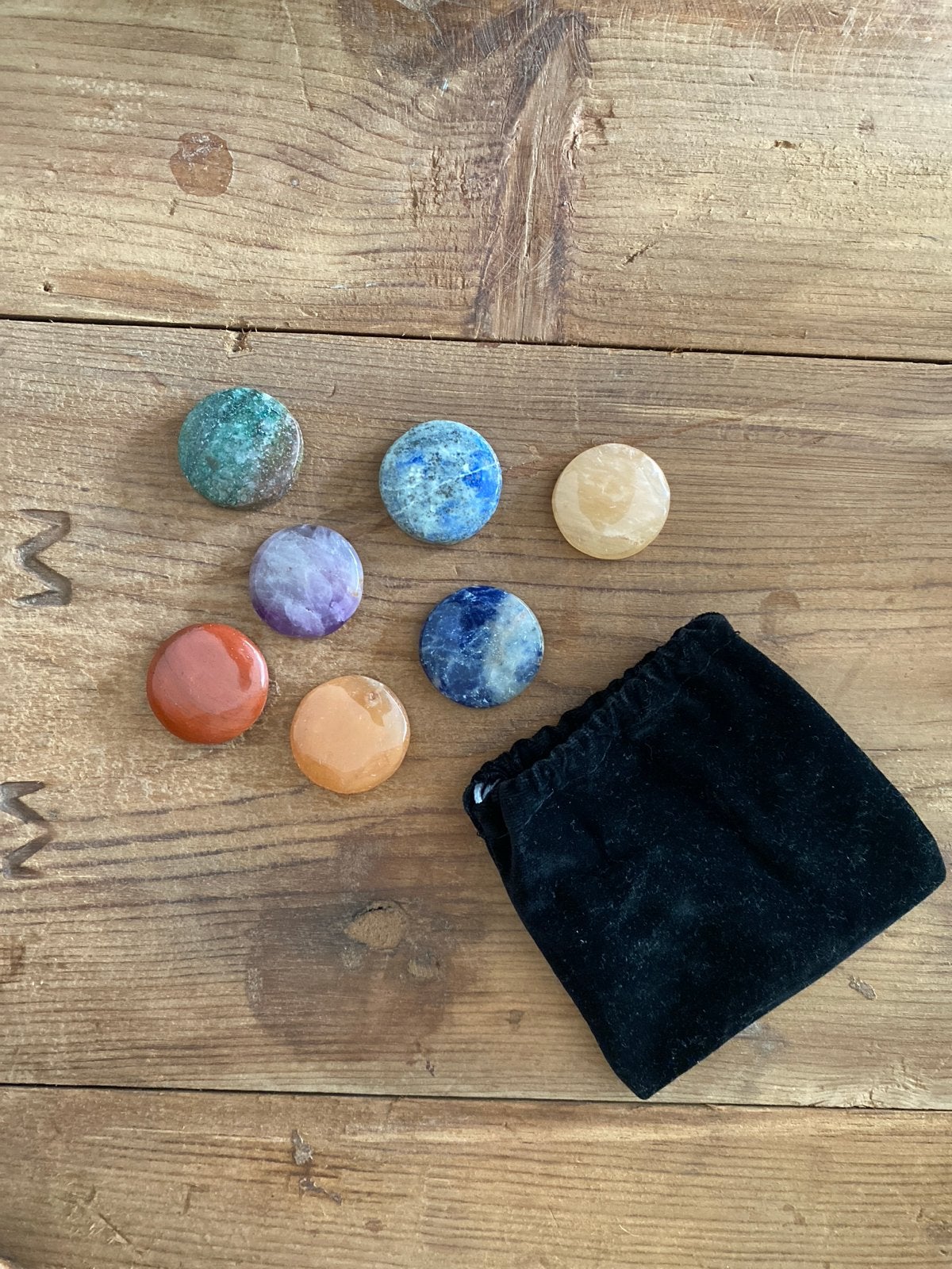 Chakra edelstenen set met zakje, Ophalen of Verzenden, Zo goed als nieuw