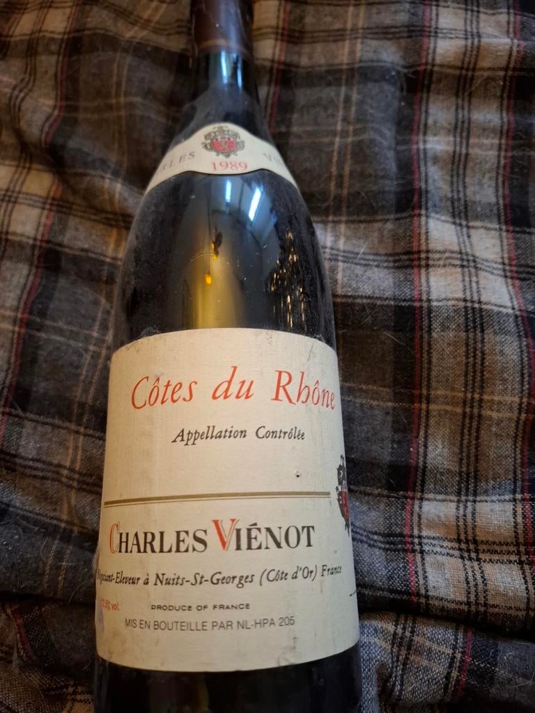 Wijn Cotes du Rhone Charles Vienot 1989, Verzamelen, Wijnen, Ophalen of Verzenden, Frankrijk, Rode wijn