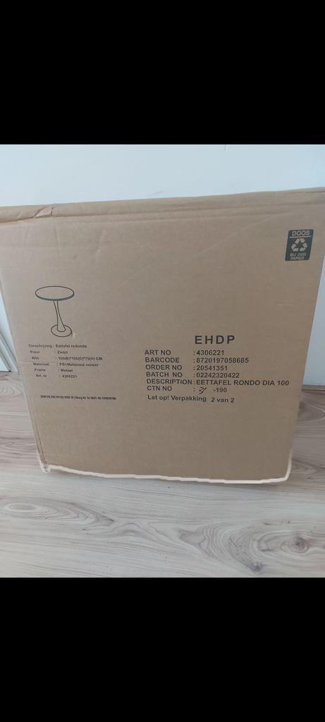 Nieuwe ronde eettafel - Zwart, 100 cm diameter, Huis en Inrichting, Tafels | Eettafels, Ophalen