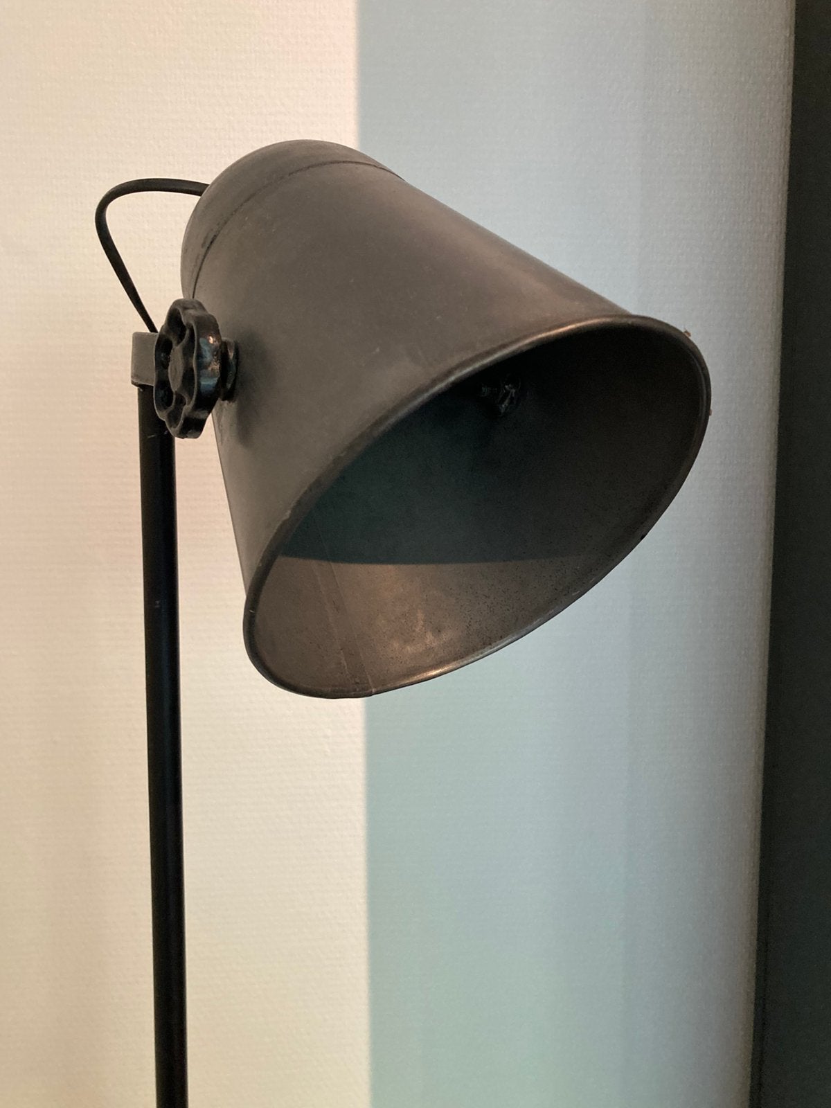 Metalen schemerlamp, Ophalen, Gebruikt, Metaal, Grijs