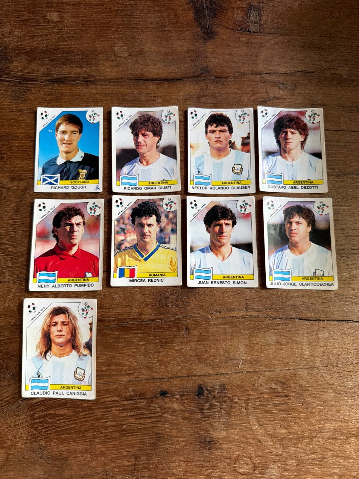 Panini Italia '90 Voetbalplaatjes - 9 Stuks, Verzamelen, Ophalen of Verzenden, Gebruikt, Sport