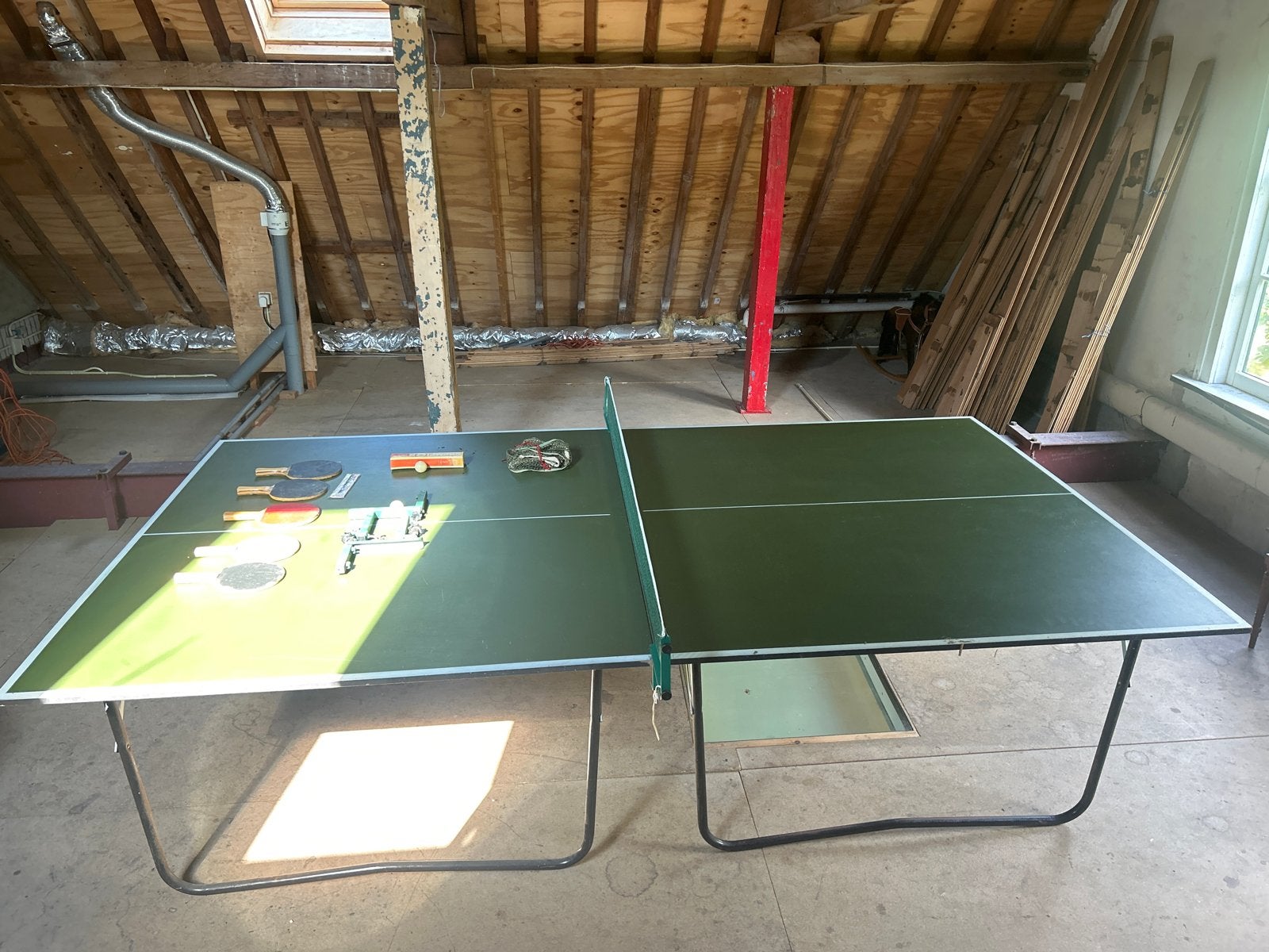 Tafeltennistafel met alle accessoires, Ophalen, Gebruikt, Tafel Indoor, Inklapbaar