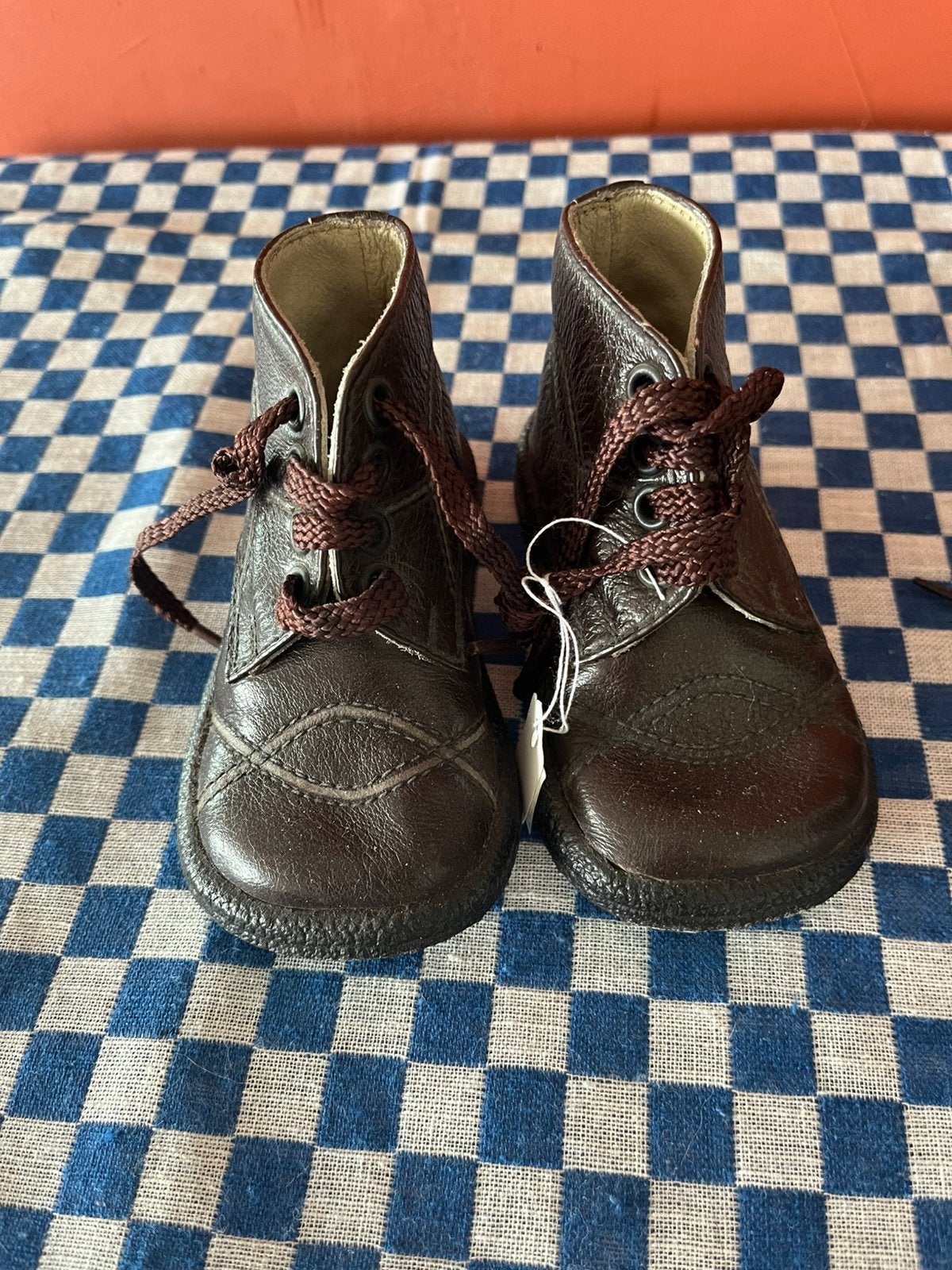 Kleine kinderschoentjes, bruin, brocante, Ophalen of Verzenden