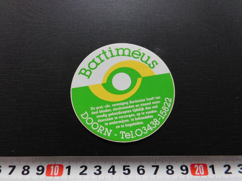 sticker Doorn Barliméus   blinden en slechtzienden, Ophalen, Zo goed als nieuw