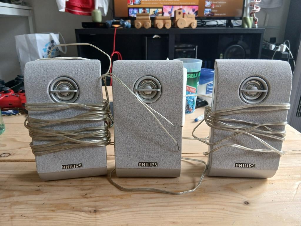 Philips speakerset - 3 stuks, Ophalen, Philips, Gebruikt, Minder dan 60 watt