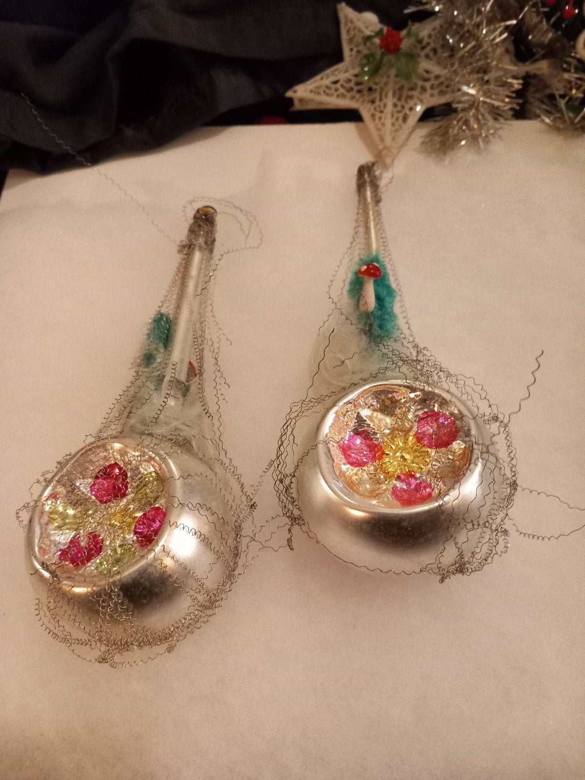 2 antieke kerstballen jaren 30, Ophalen of Verzenden