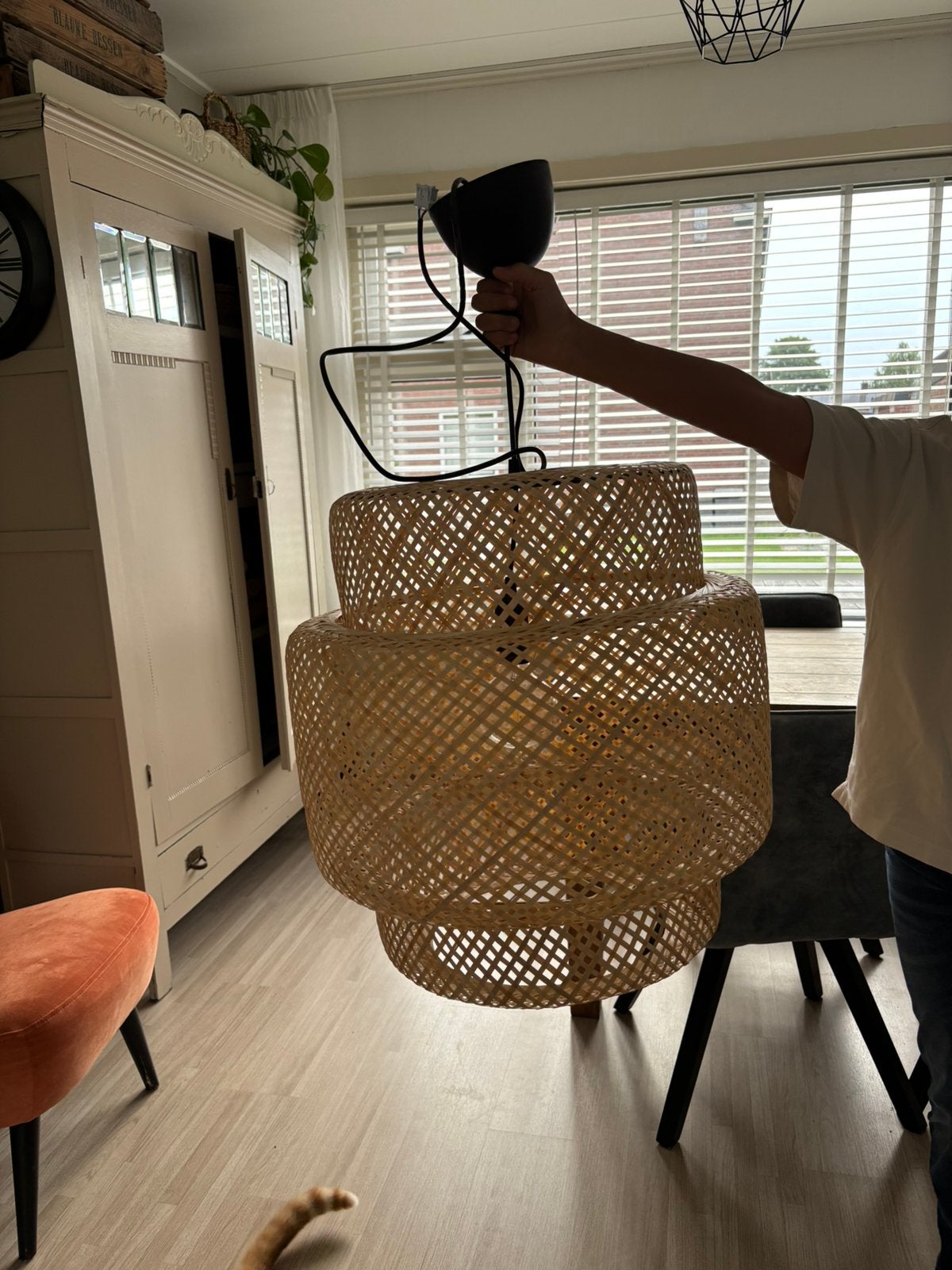 Hanglamp ikea sinnerlig 50 cm, Ophalen, Zo goed als nieuw, Minder dan 50 cm