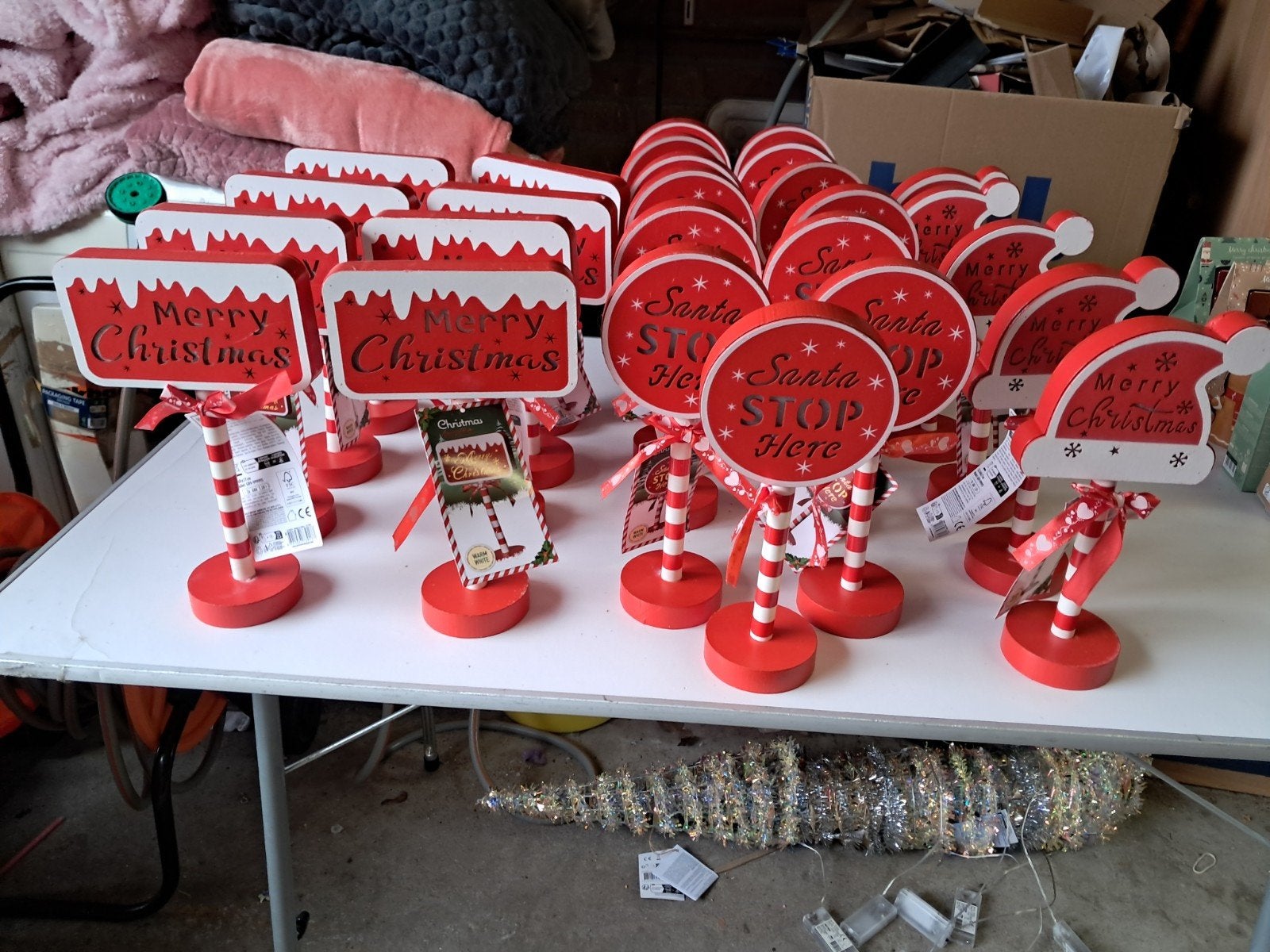 36 houten bord op voet(stop en merry christmas), Diversen, Ophalen, Nieuw
