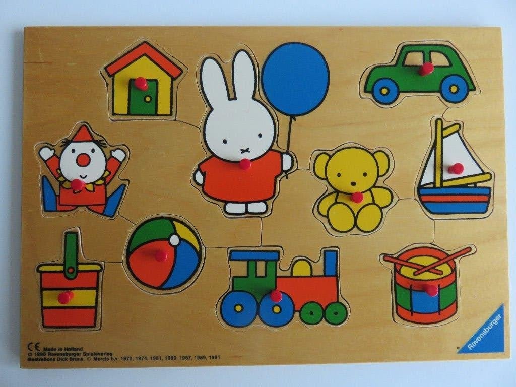 Ravensburger Houten Nijntje knoppuzzel, 2 tot 4 jaar, 10 tot 50 stukjes, Ophalen of Verzenden, Zo goed als nieuw