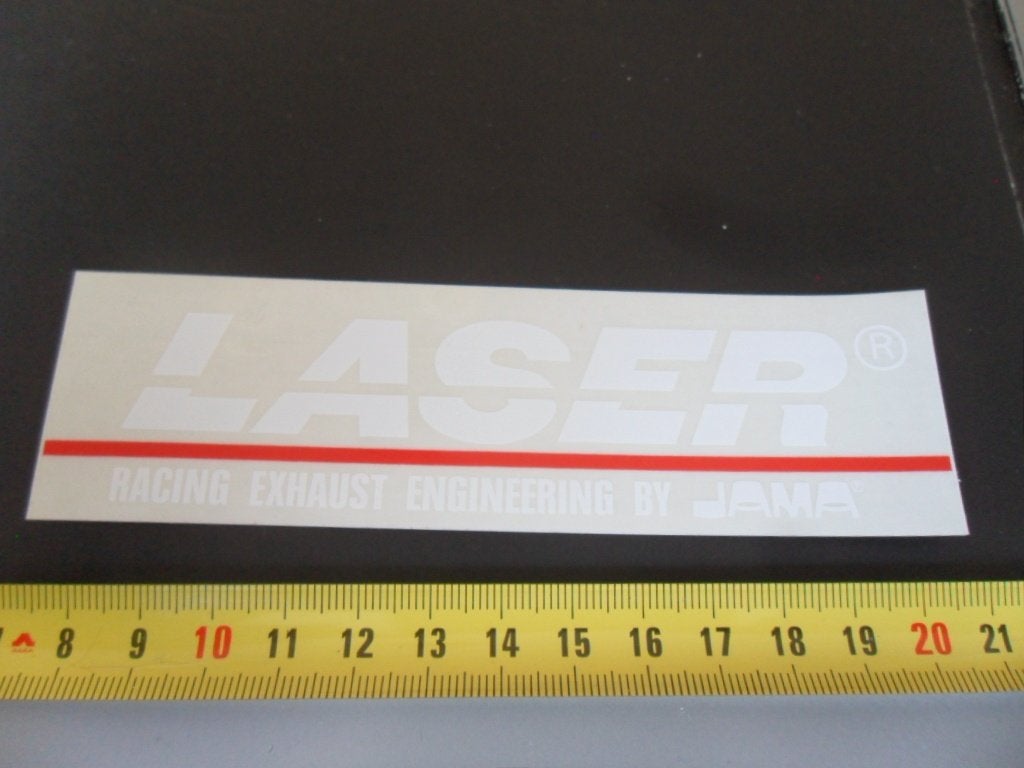 sticker Transparant LASER Racing Exhaust by JAMA AX062*, Ophalen of Verzenden, Zo goed als nieuw