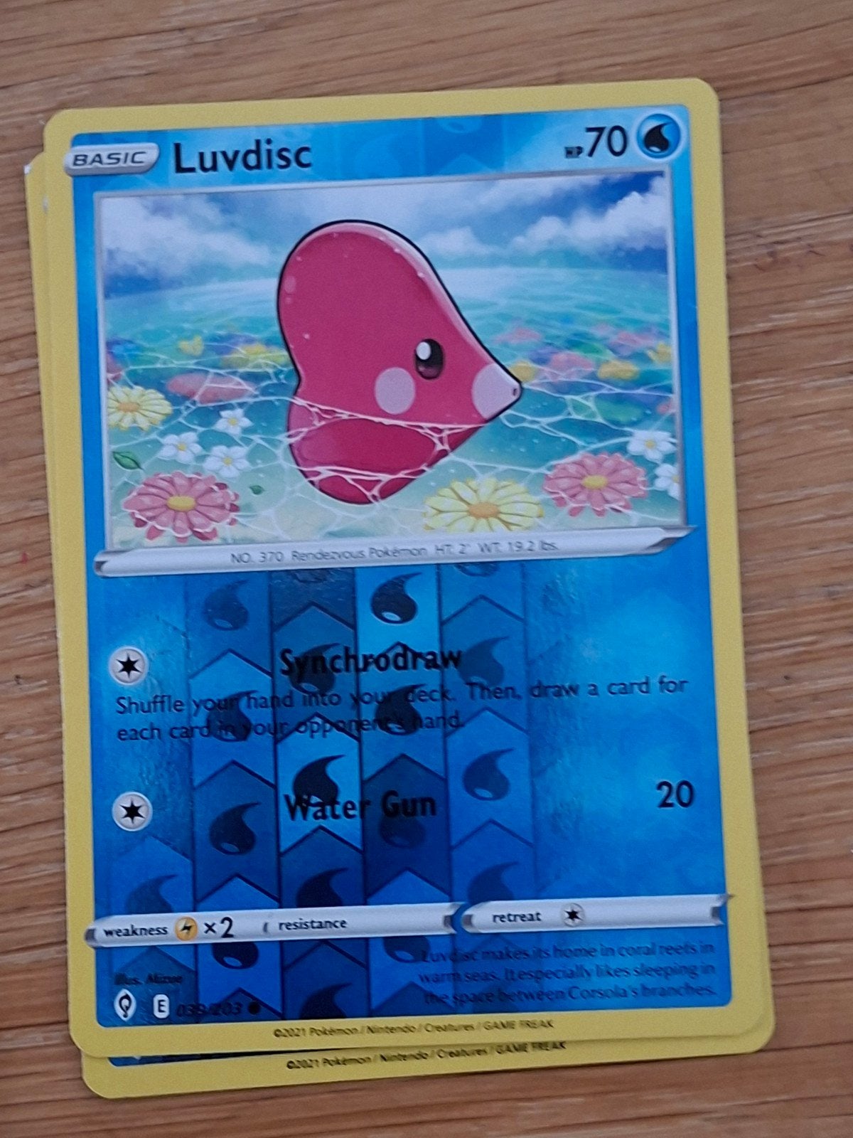 Luvdisc Reverse Holo - Evolving Skies Pokémon Kaart, Ophalen of Verzenden, Zo goed als nieuw, Losse kaart, Foil