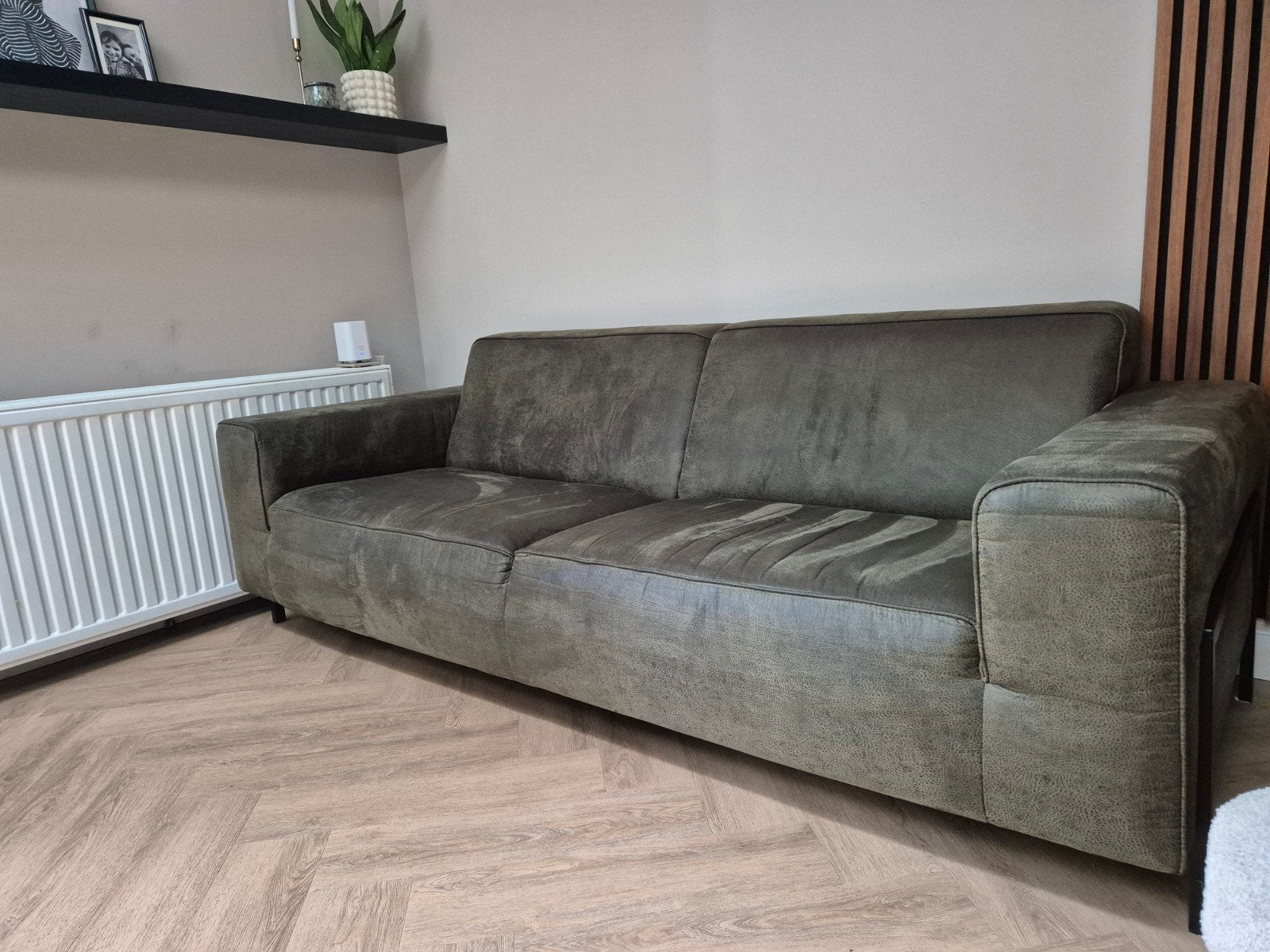 Donkergroene 2.5zitsbank, Ophalen, Gebruikt, Overige maten, Minder dan 75 cm