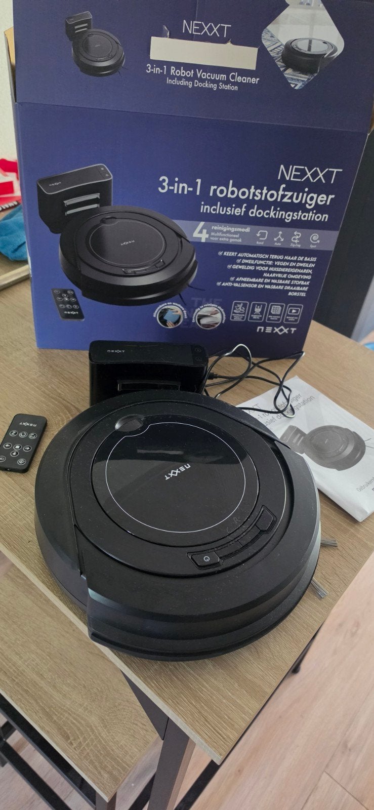 NEXXT 3-in-1 Robotstofzuiger met Dockingstation, Witgoed en Apparatuur, Ophalen, Overige merken, Zo goed als nieuw, Robotstofzuiger