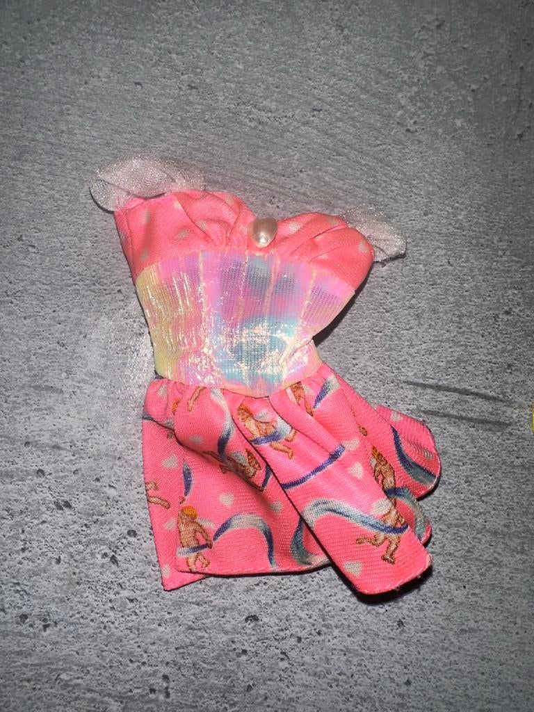619 Roze Barbie Jurk met Pailletten en Print, Ophalen of Verzenden, Gebruikt