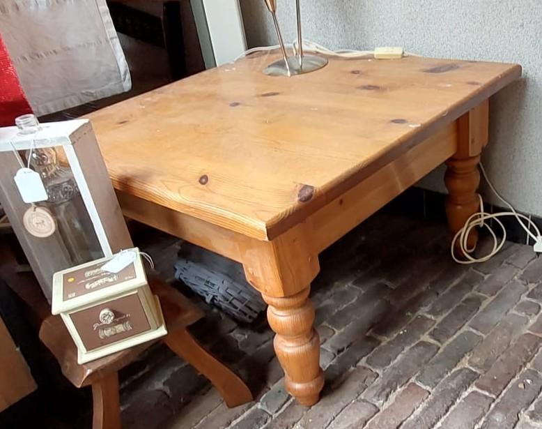 Salontafel grenen, Ophalen, Gebruikt, 50 tot 100 cm, Vierkant