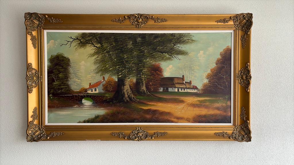 Schilderij boerderij natuur, Ophalen of Verzenden