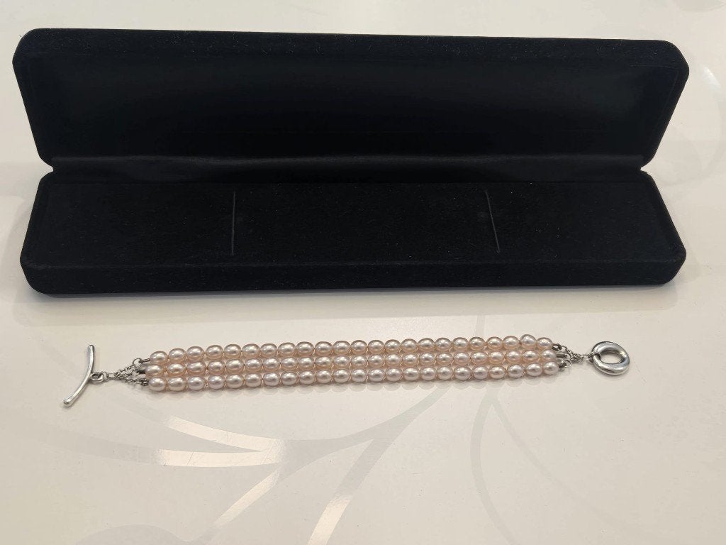 Tiffany & Co. Elsa Peretti Sevillana Parelarmband, Wit, Ophalen of Verzenden, Zo goed als nieuw, Met bedels of kralen