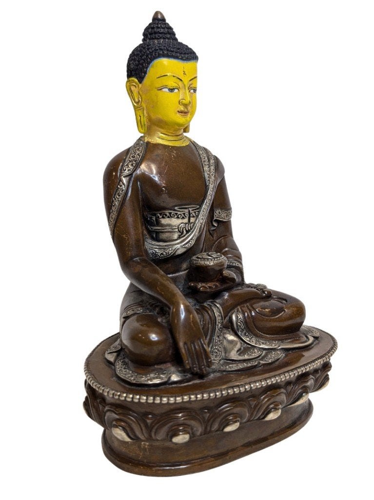 Boeddha beeld uit Tibet – brons – 20 cm, Tibet, 20 cm, Ophalen of Verzenden, Brons