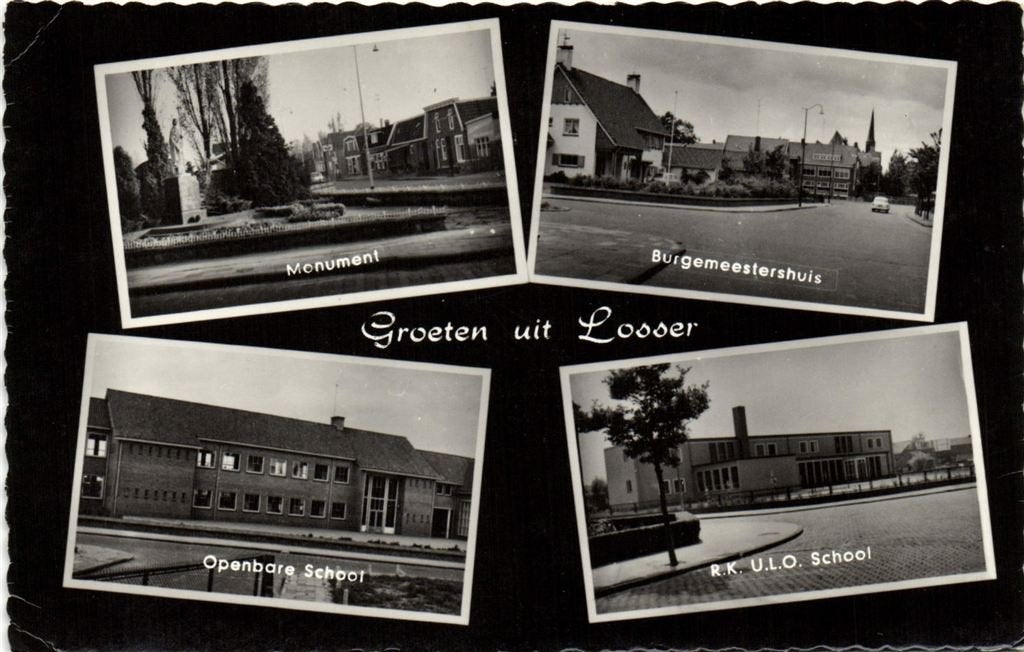 Groeten uit Losser - met 4 afb. o.a. RK ULO, Openbare School, Verzamelen, Ophalen of Verzenden, 1960 tot 1980, Gelopen, Overijssel