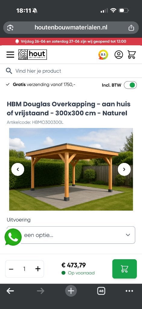 Wie kan een overkapping maken?, Ophalen