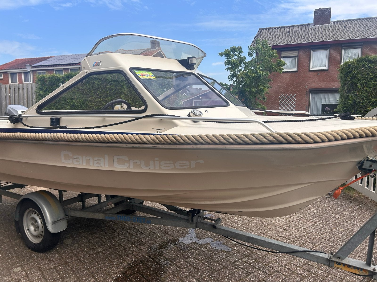 Motorboot/sloep met Honda buitenboordmotor, Watersport en Boten, Overige merken, Gebruikt, Kajuitboot, Buitenboordmotor