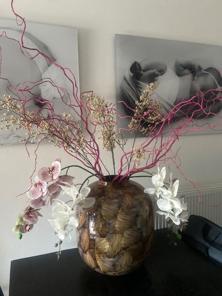 Vaas met bloemen, Huis en Inrichting, Woonaccessoires | Vazen, Ophalen, Overige kleuren, Overige materialen, 50 tot 75 cm
