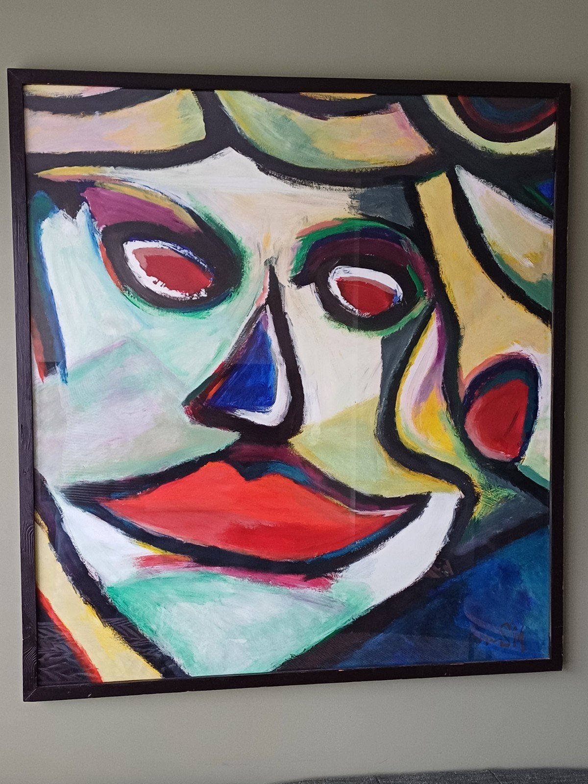 Schilderij Frans Nielen - Moeka/Gezicht (1989), Antiek en Kunst, Kunst | Schilderijen | Abstract, Ophalen