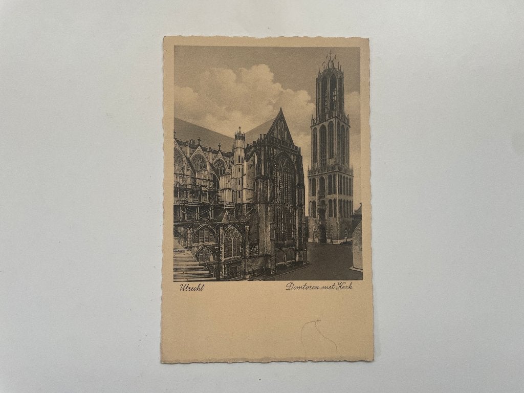 D889 Oude ansichtkaart Utrecht : Domtoren met Kerk, Ophalen of Verzenden, Voor 1920, Ongelopen, Utrecht