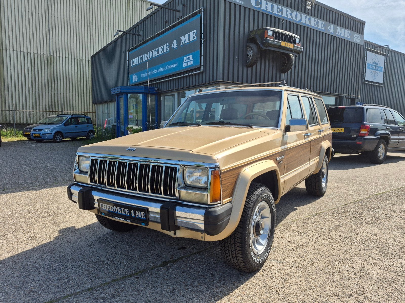 Belastingvrije cherokee wagoneer woody 1986, TOP STAAT !!, Automaat, Beige, Bruin, Leder en Stof