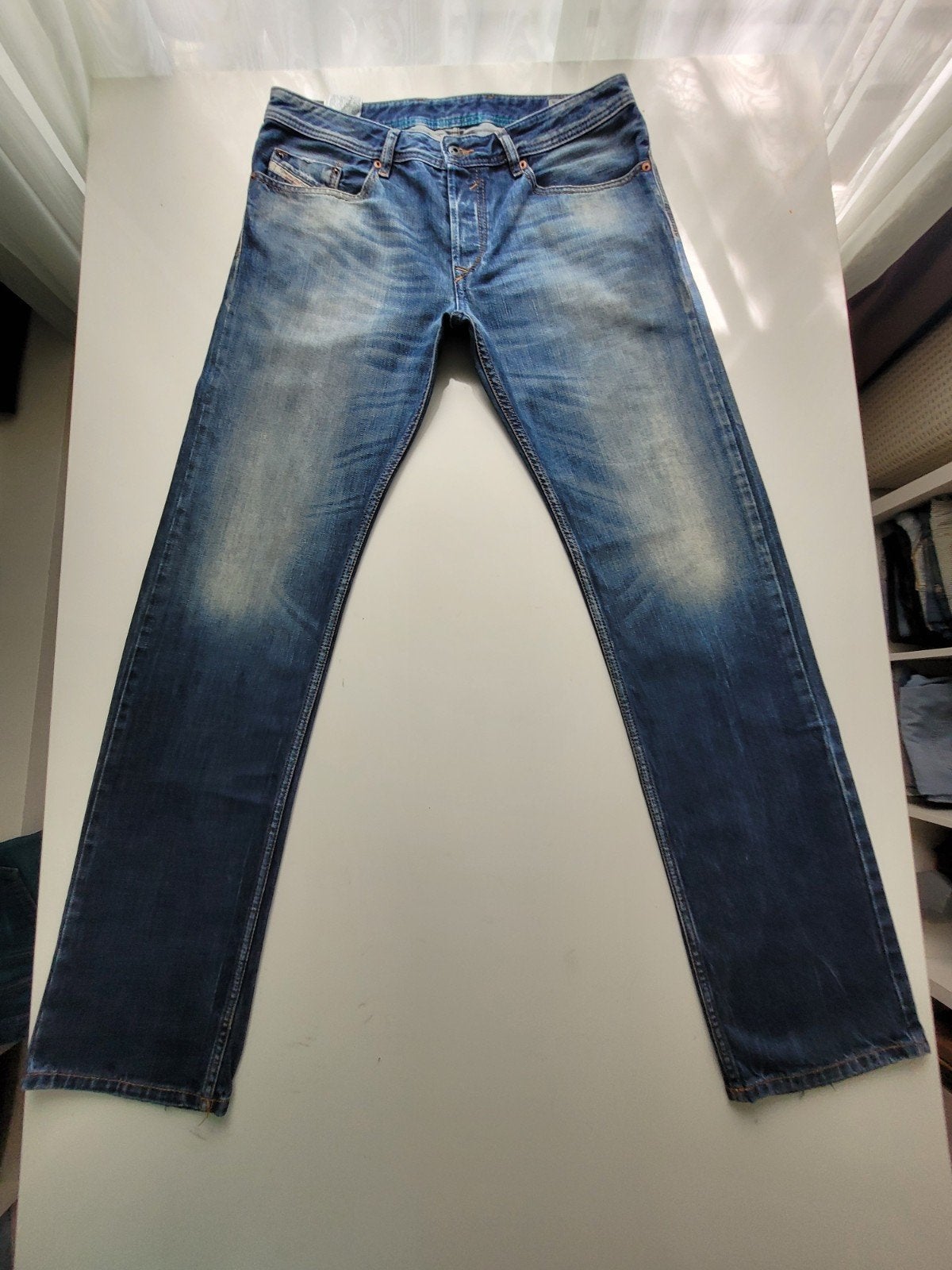 CLASSIC DIESEL WAYKEE STRAIGHT FIT JEANS SIZE 32/32, Ophalen of Verzenden, Zo goed als nieuw, Blauw, W32 (confectie 46) of kleiner