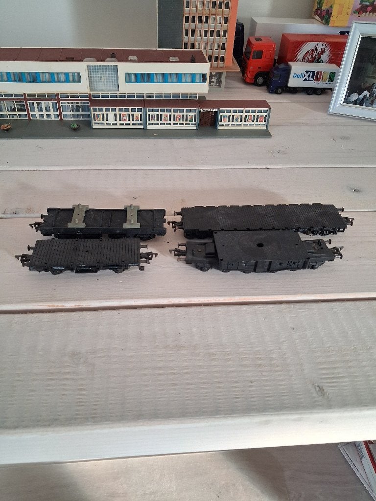 HO fleischmann wagons 4 stuks, Gebruikt, Gelijkstroom, Fleischmann, Analoog