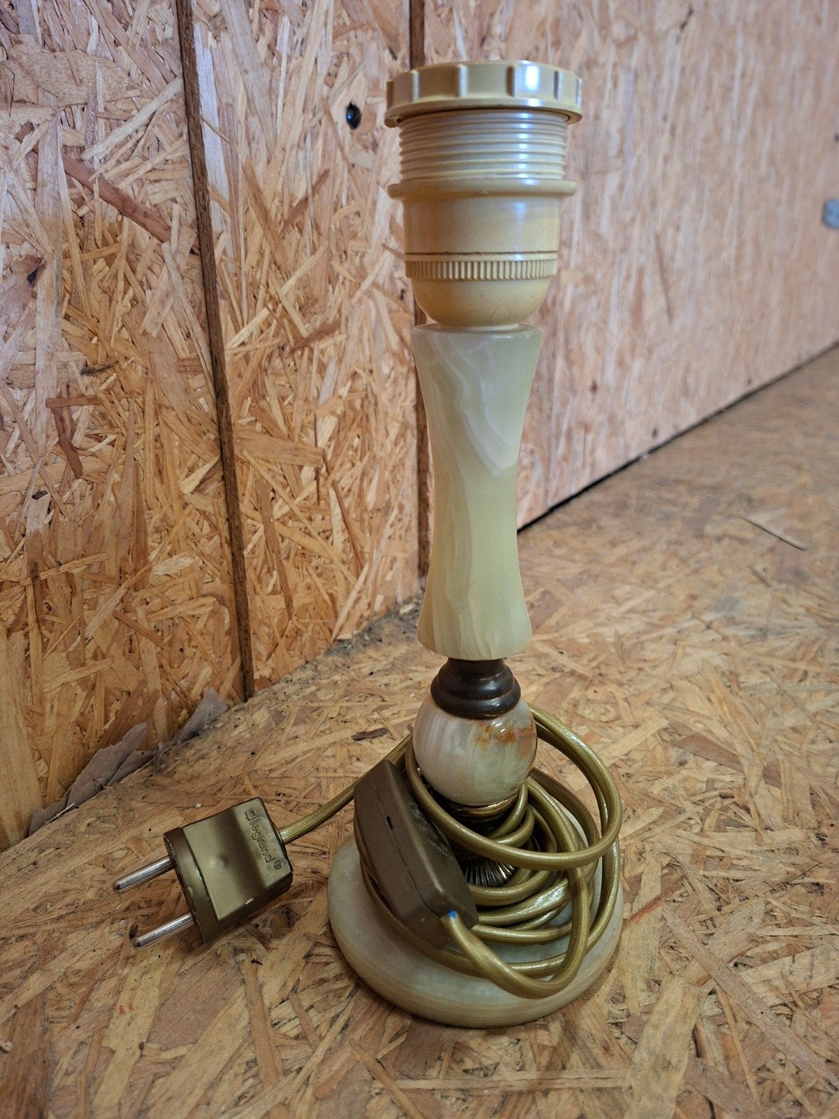 Vintage losse lampenvoet marmer onyx, Ophalen of Verzenden