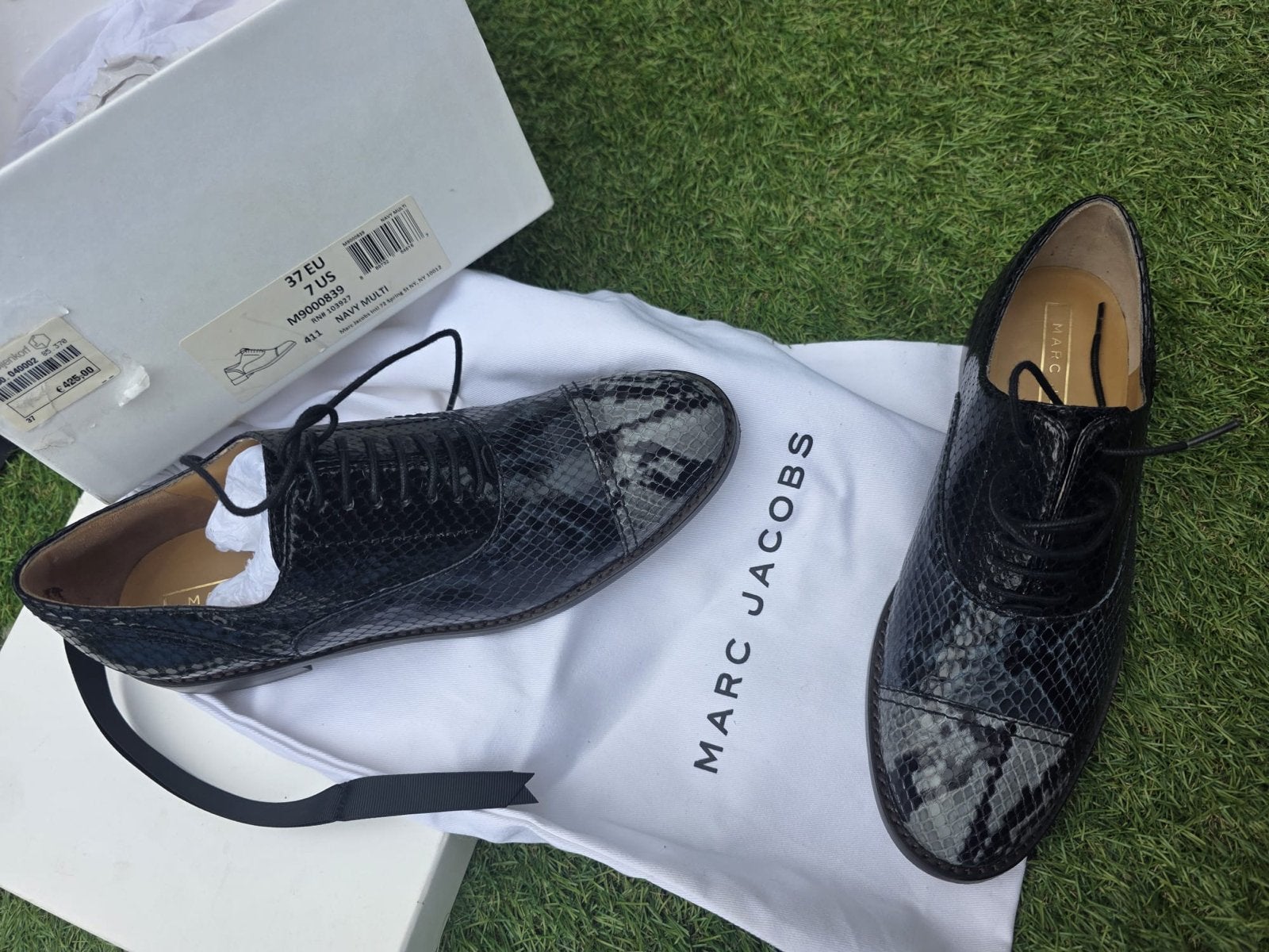 Marc Jacobs Slaak Print Leren Chunky Preppy Schoenen Maat 37, Kleding | Dames, Zwart, Overige typen, Ophalen of Verzenden, Gedragen