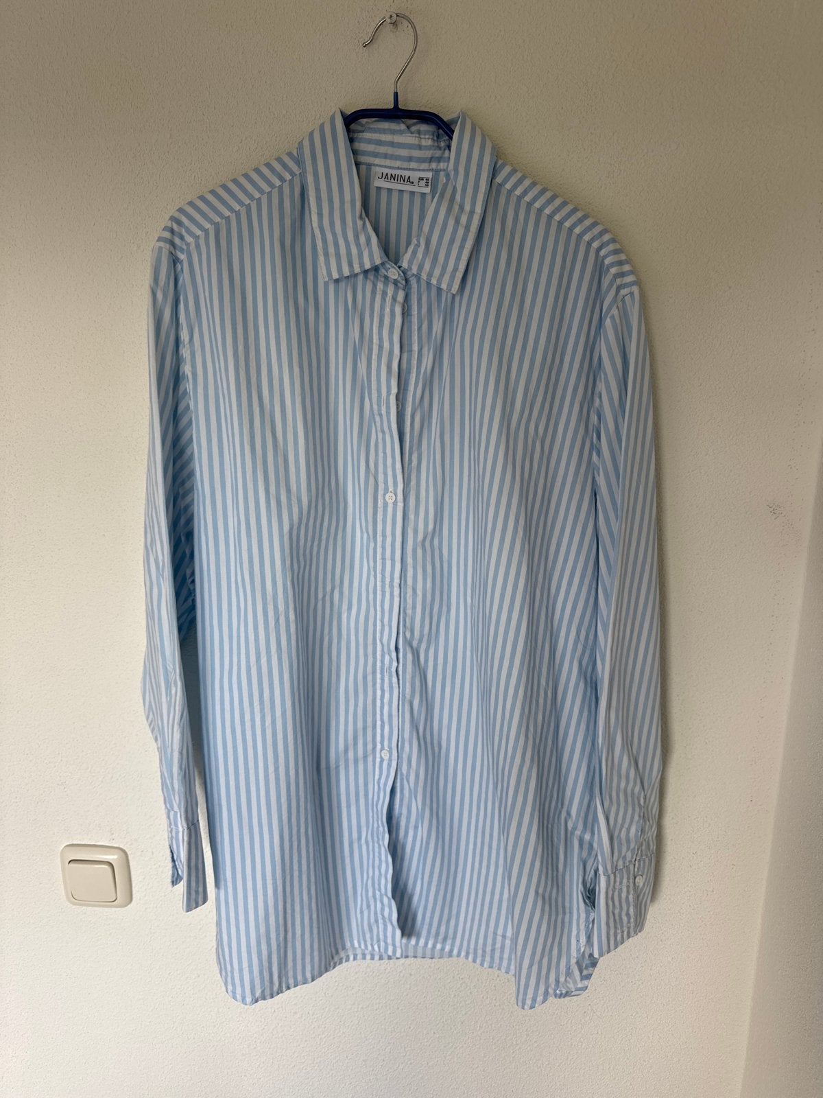 Janina gestreept overhemd - Maat 46/48 (XL), Ophalen of Verzenden, Zo goed als nieuw, Maat 46/48 (XL) of groter, Blauw