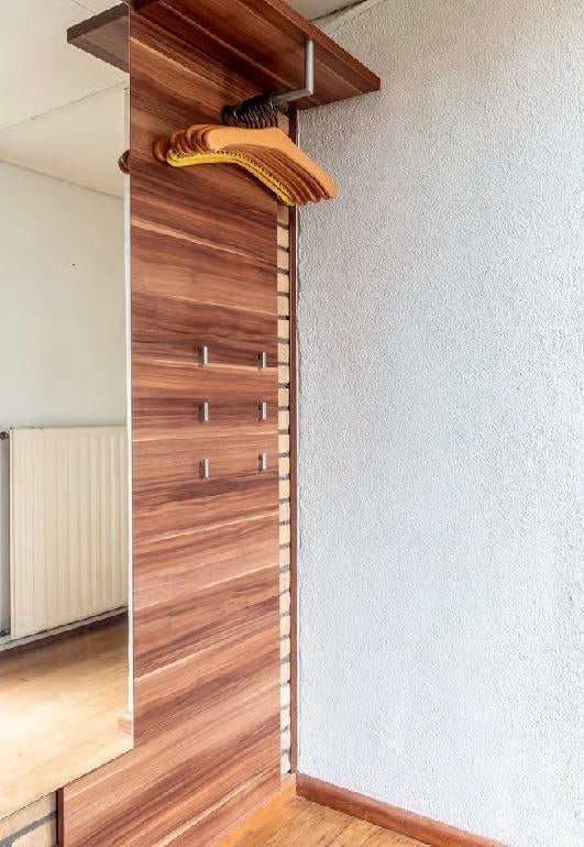 Hangende kapstok met spiegel en haken, Huis en Inrichting, Woonaccessoires | Kapstokken, Gebruikt, 150 tot 200 cm, Hout, Ophalen