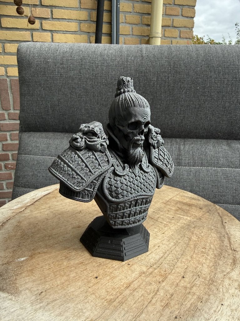 Samurai Skull Buste 3D Print 15 cm Zwart, Verzamelen, Beelden en Beeldjes, Nieuw, Overige typen, Verzenden