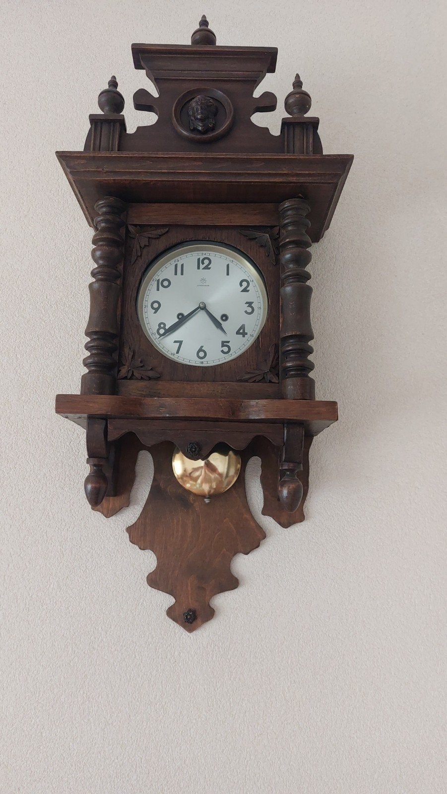 Antieke houten wandklok met slinger, Antiek en Kunst, Antiek | Klokken, Ophalen